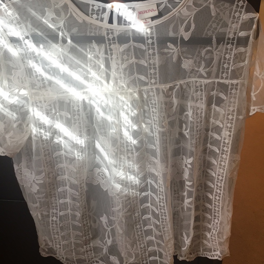 Women’s white lace shirt